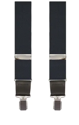 Luxury 2-in-1 Navy Blue Suspenders - 35mm