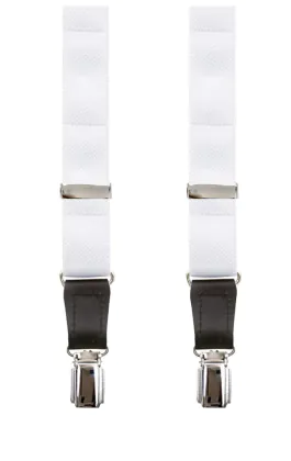 Luxury Slim 2-in-1 White Suspenders - 25mm