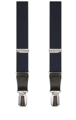Luxury Slim 2-in-1 Navy Blue Suspenders - 25mm