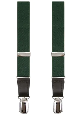 Luxury Slim 2-in-1 Racing Green Suspenders - 25mm