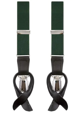 Luxury Slim 2-in-1 Racing Green Suspenders - 25mm