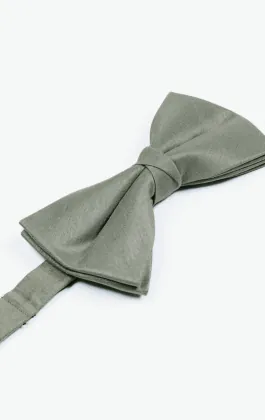 Silver Poly Dupion Bow Tie