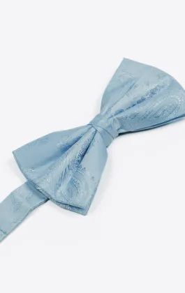 Light Blue Paisley Bow Tie