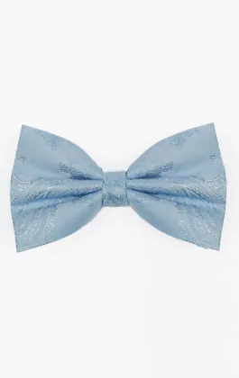 Light Blue Paisley Bow Tie