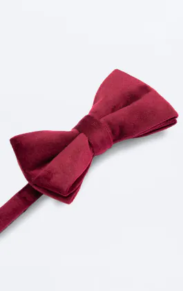 Burgundy Velvet Bow Tie