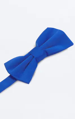 Pre-Tied Blue Poly Bow Tie