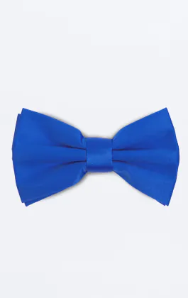 Pre-Tied Blue Poly Bow Tie