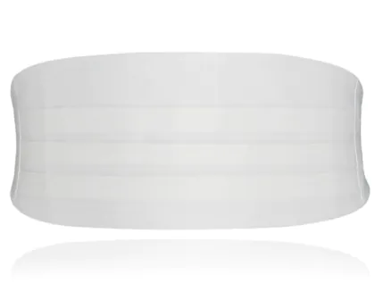 Boys White Poly Cummerbund