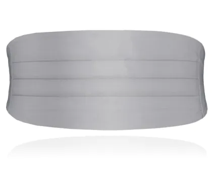 Boys Silver Poly Cummerbund
