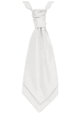 White Poly Dupion Cravat (Pre-Tied & Hand Tied)