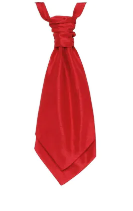 Crimson Red Poly Dupion Cravat (Pre-Tied & Hand Tied)
