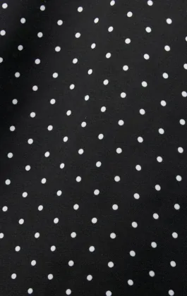 Daywear Cravat in Black with White Polka Dots