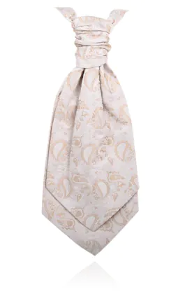 Boys Cream Paisley Silk Cravat