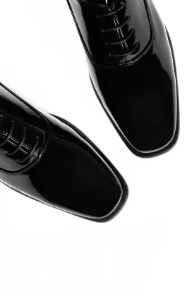 Black Classic Patent Tuxedo Shoes