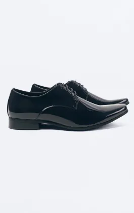 Navy Patent Contemporary Tuxedo Shoes