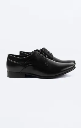 Black Plain Derby Shoes