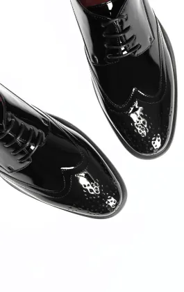 Black Patent Brogue Shoes