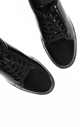 Black Patent Trainer