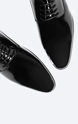 Black Contemporary Patent Tuxedo Shoes