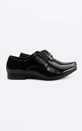 Black Contemporary Patent Tuxedo Shoes