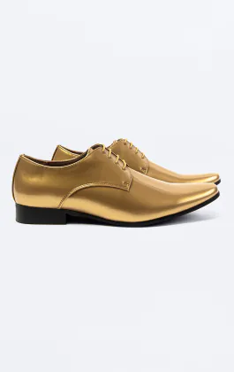 Gold Patent Contemporary Tuxedo Shoes