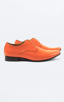 Orange Patent Contemporary Tuxedo Shoes
