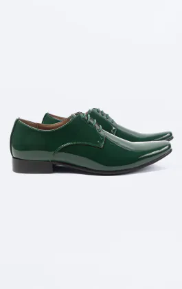 Racing Green Patent Contemporary Tuxedo Shoes