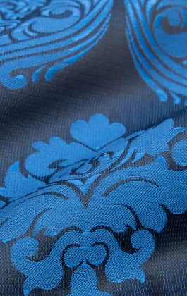 Blue Victorian Patterned Jacquard Handkerchief