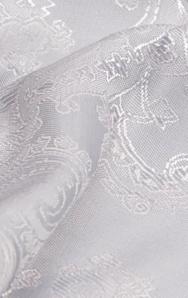 Silver Paisley Handkerchief