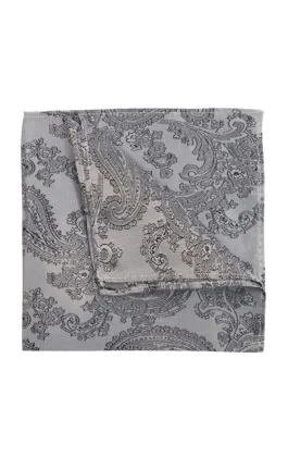 Gray Paisley Handkerchief