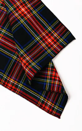 Navy Blue Tartan Handkerchief
