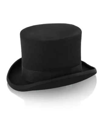 Traditional Wool Felt Black Top Hat by Christys' London