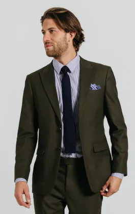 Dark Green Twill Suit Jacket
