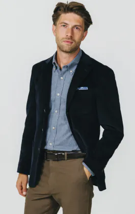 Navy Corduroy Jacket with Patch Pockets