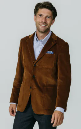 Mid Brown Corduroy Jacket with Patch Pockets
