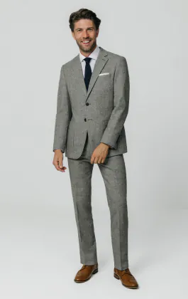 Light Gray Donegal Tweed Suit Jacket