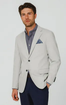Light Gray Cotton Twill Jacket