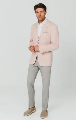 Light Pink Textured Weave Jacket