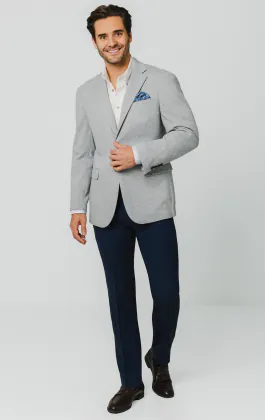 Gray Cotton Pique Jacket