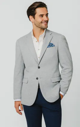 Gray Cotton Pique Jacket