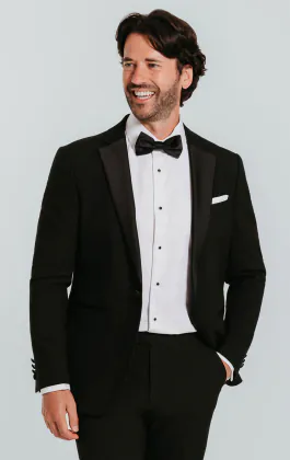 Black Slim-Fit Dinner Jacket Notch Lapel