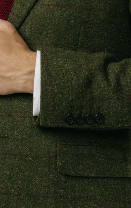 Green Windowpane Check Tweed Jacket | Dobell