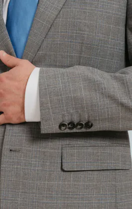 Light Gray Check Suit Jacket