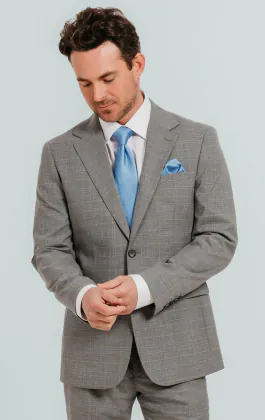 Light Gray Check Suit Jacket