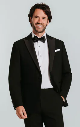 Black Dinner Jacket with Peak Lapel