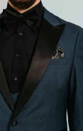 Teal Peak Lapel Tuxedo Jacket