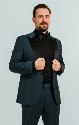 Teal Peak Lapel Tuxedo Jacket