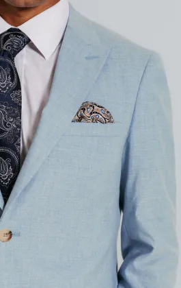 Light Blue Suit Jacket with Peak Lapel