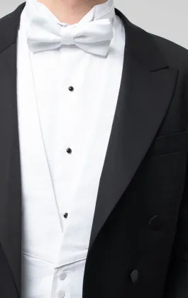 2 Piece White Tie, Tuxedo Shirt, Vest, Bow Tie & Shoes