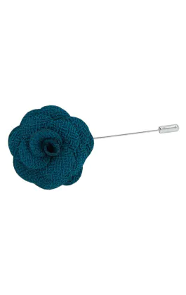 Teal Blue Flower Lapel Pin
